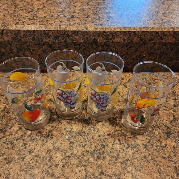 Libbey Crisa Corelle Tumblers Fruit Basket, Set of 4 - Picture 1 of 6